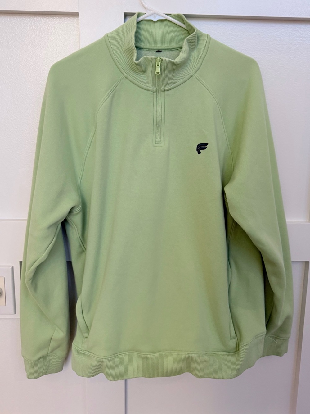 Fabletics Quarter-Zip Pullover Sweater - Light Green - Men’s Large